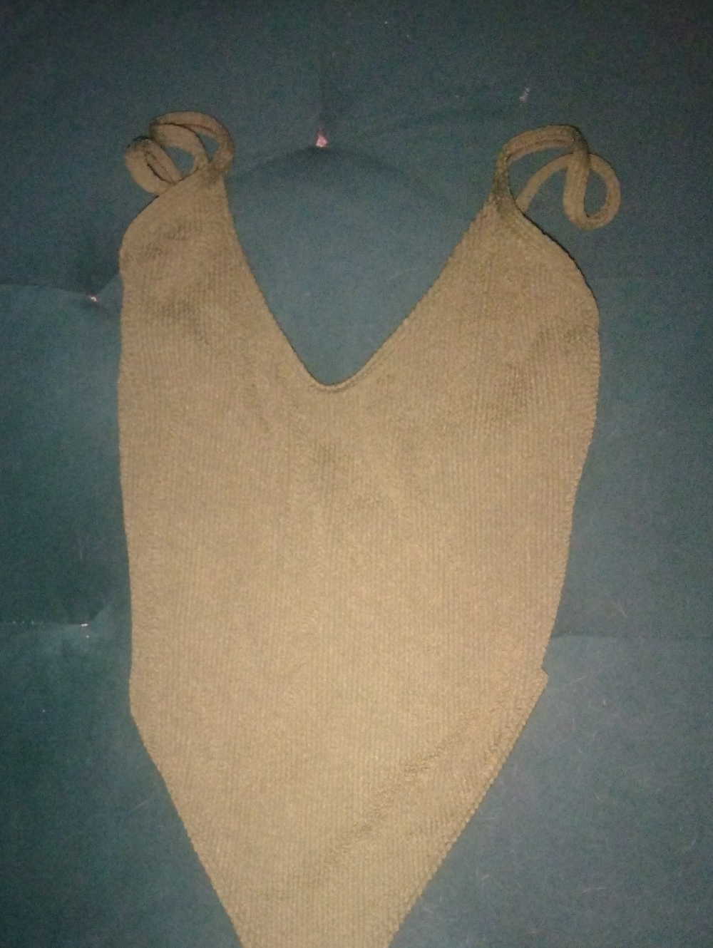 Good American Olive Green Ribbed Tank Top